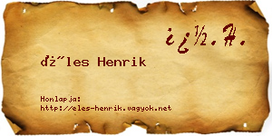 Éles Henrik névjegykártya