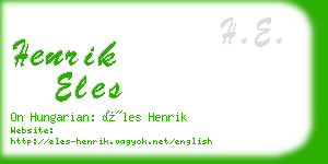 henrik eles business card